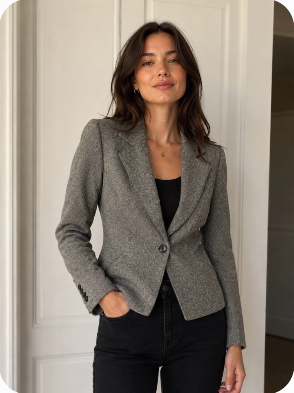 Fitted wool blazer size